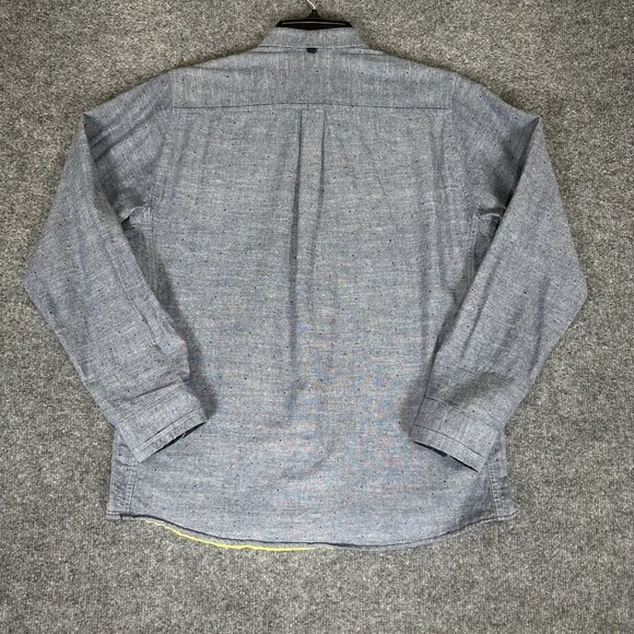 Descendants of Thieves Shirt Mens L Grey Polka Dots Long Sleeve Button Up Adult - Picture 5 of 7